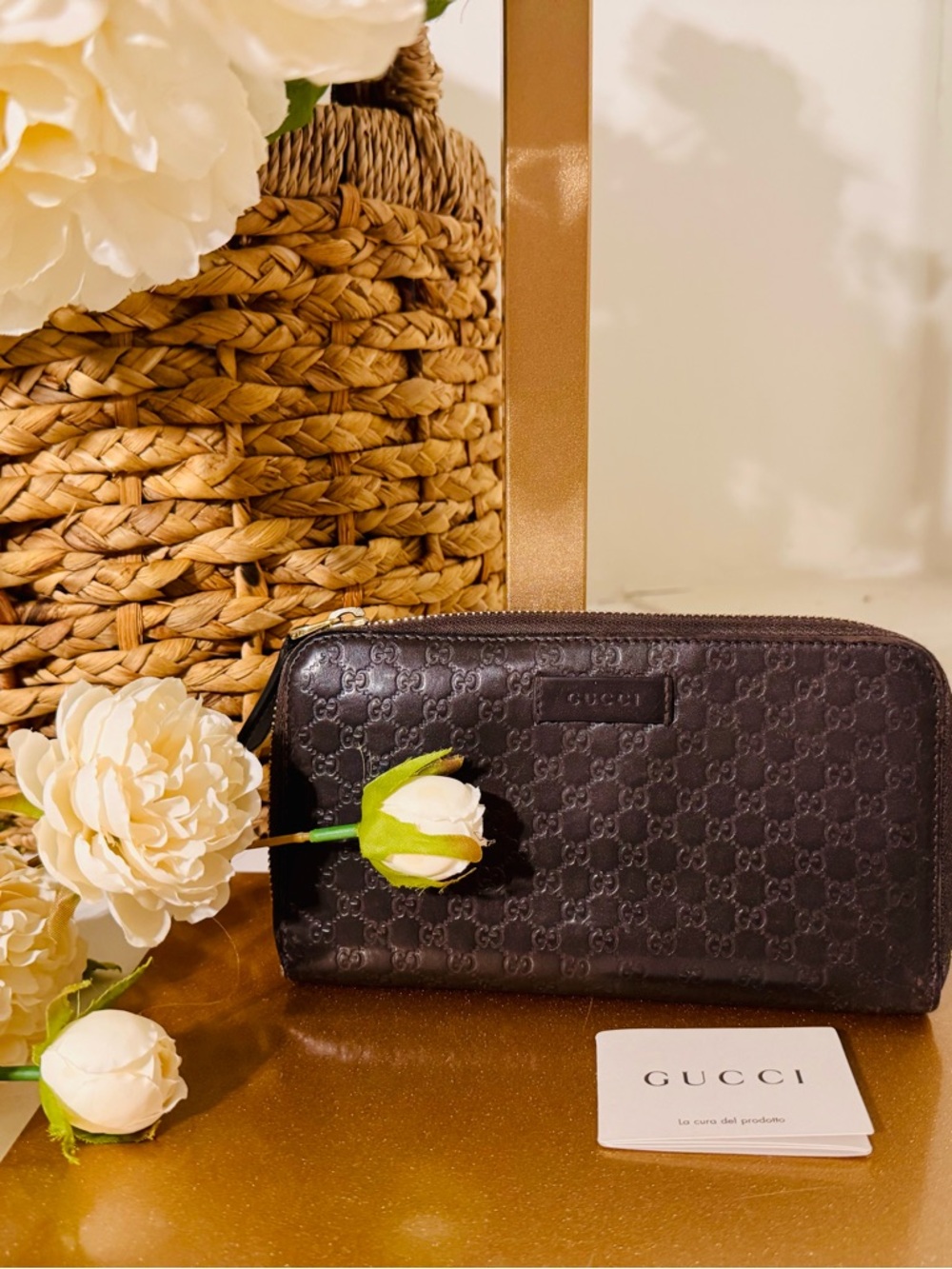 Gucci bronze microguccissima patent leather Large zip around wallet - Picture 6 of 15